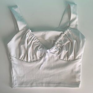 SHEIN white cinched top with bow